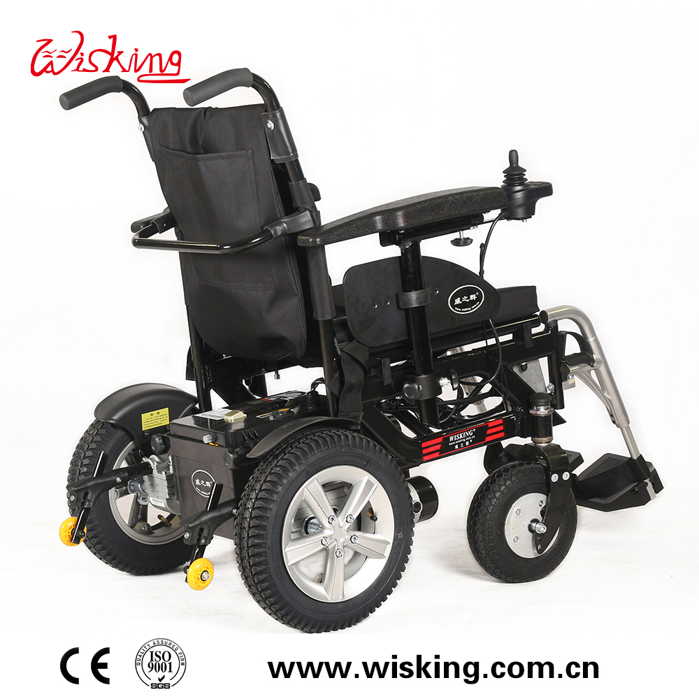 vier Räder klappbarer behindertengerechter elektrischer Rollstuhl mit E-Bremse